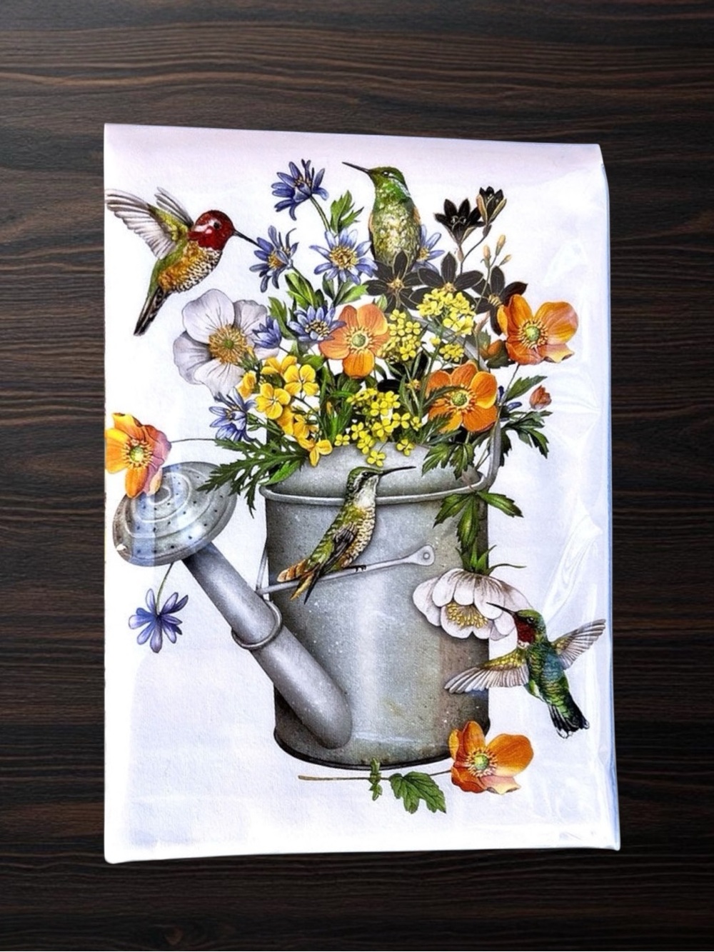 MARY LAKE-THOMPSON HUMMINGBIRD WATER CAN TEA TOWEL